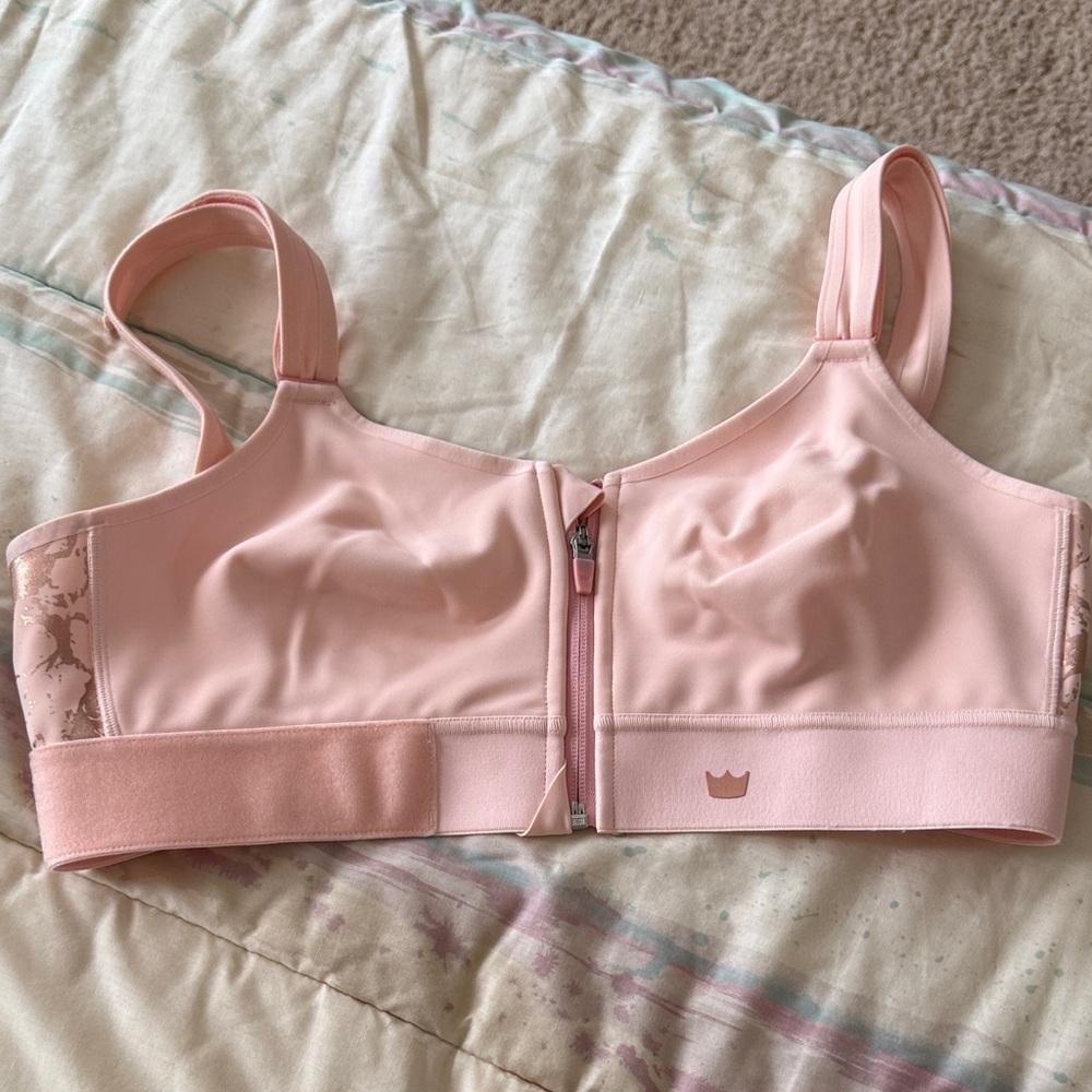 SHEFIT Blush Zip-Front Sports Bra